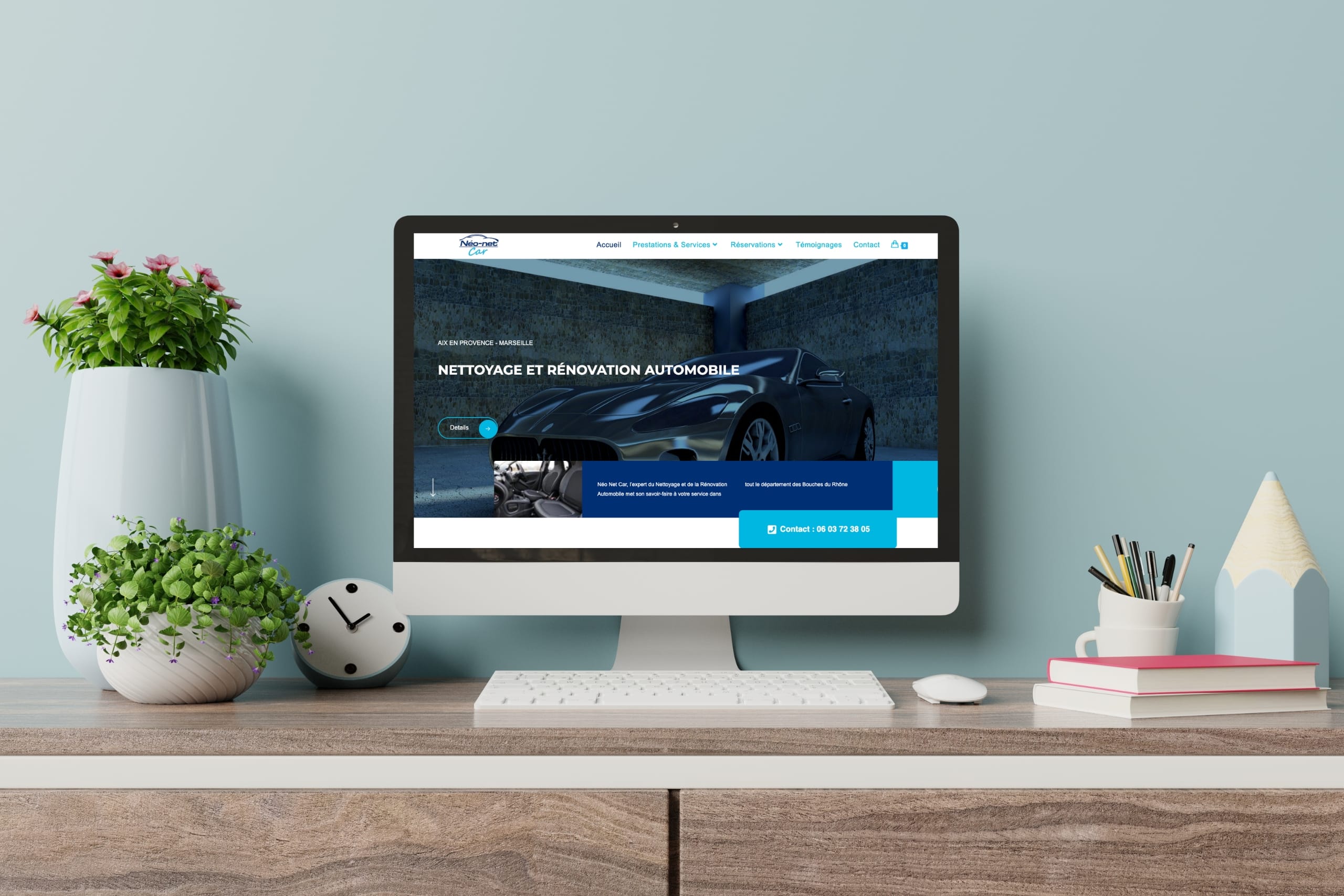mockup ordinateur nettoyage auto