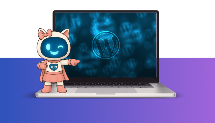 ordinateur logo wordpress mascotte webooste