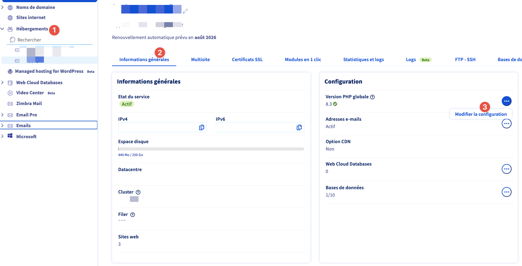 Modifier php.memory_limit dans le fichier .ovhconfig OVH pour WordPress
