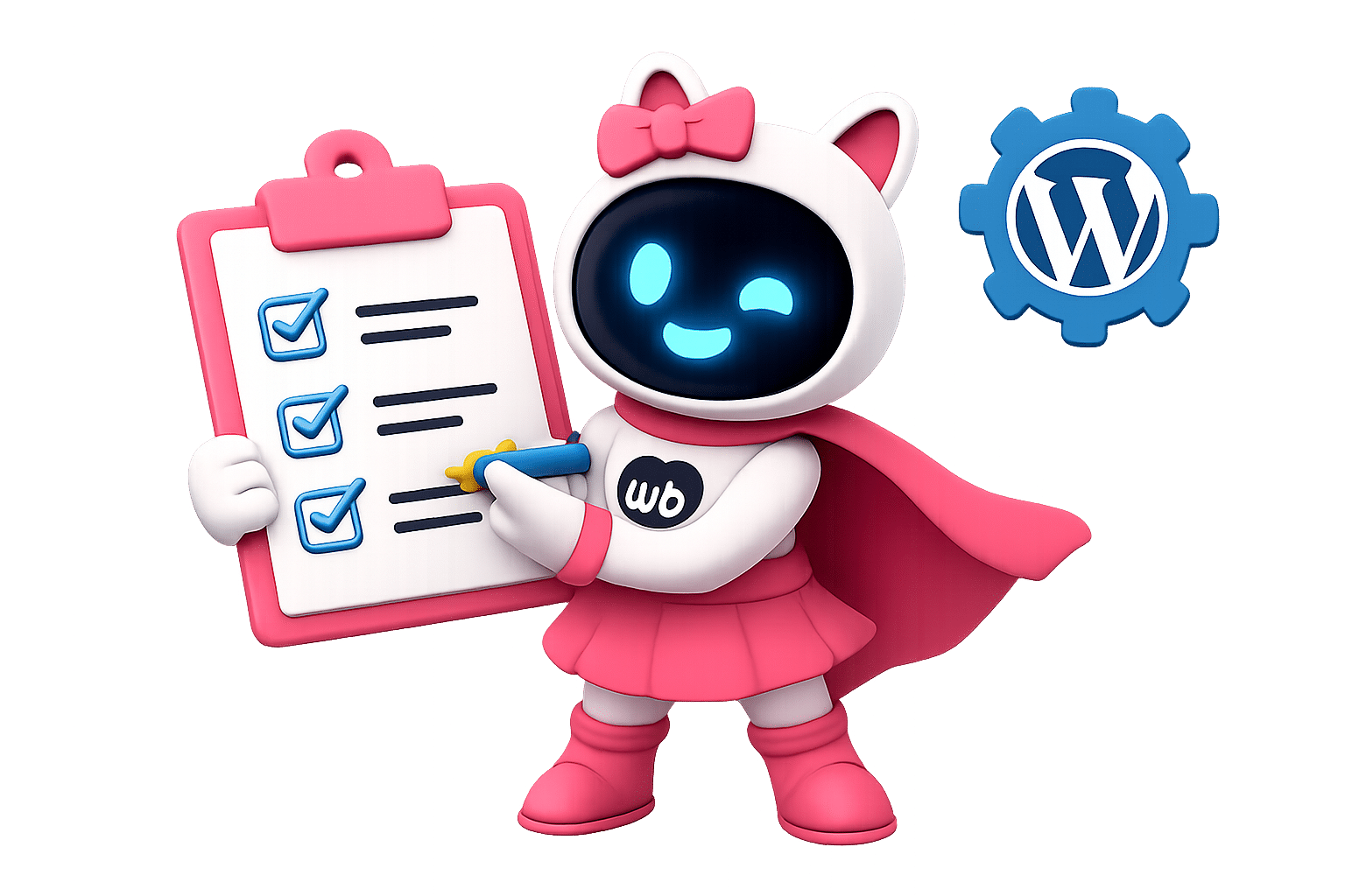 checklist wordpress mascotte webooste