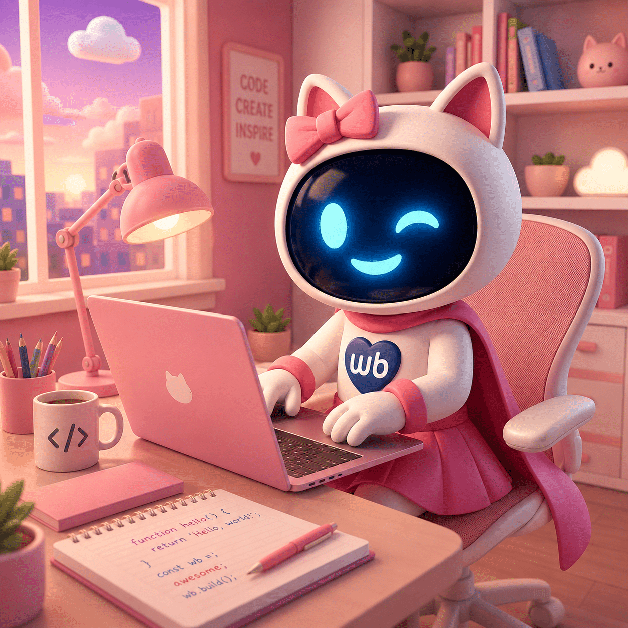 mascotte ordinateur portable mac travail bureau