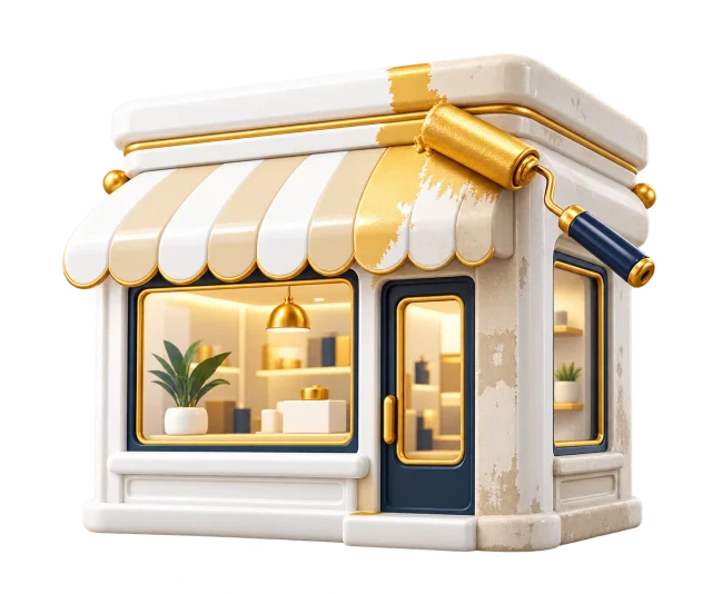 Illustration d’une boutique en cours de rénovation